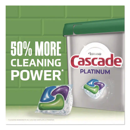 Cascade Platinum Lemon Scent Dishwashing Pacs - 30 Count