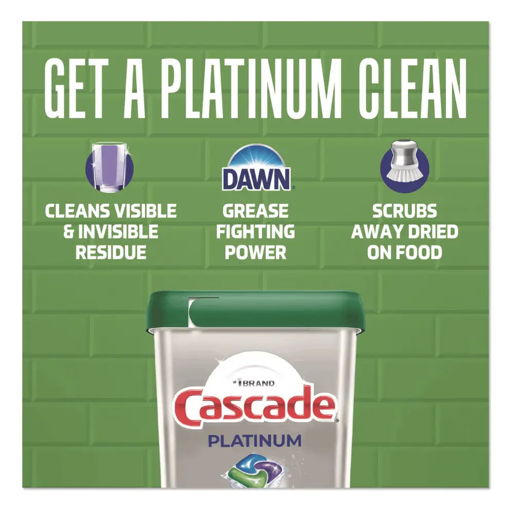 Cascade Platinum Lemon Scent Dishwashing Pacs - 30 Count