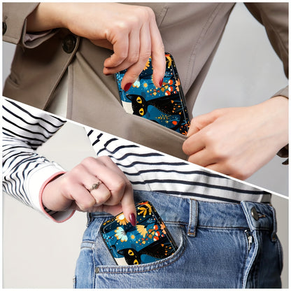 1pc Mini RFID Cat Pattern Aluminum Wallet Credit Card Holder