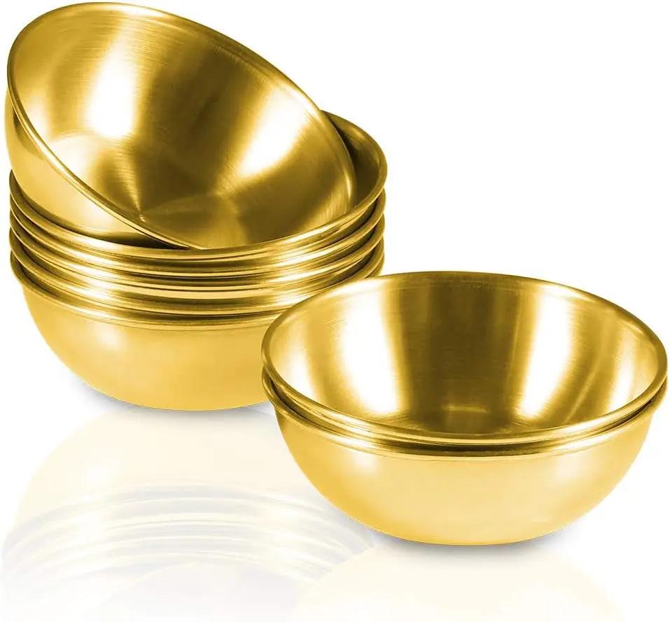 Elevate Your Dining Experience with These 8 Golden Mini Stainless Steel Sauce Dishes! Perfect for Sushi, Dips, and Appetizers! 🍣✨
