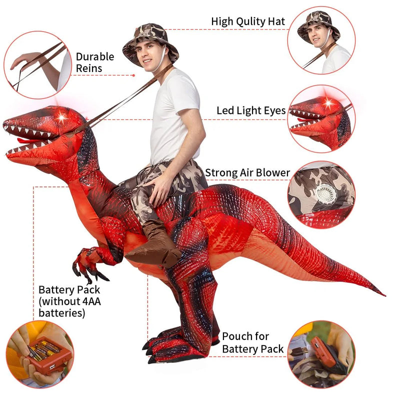 Get Ready to Roar! 🦖 63" Inflatable Dinosaur Costume for Adults - Perfect for Halloween Fun and Cosplay! 🎉 #DinoCostume #HalloweenParty