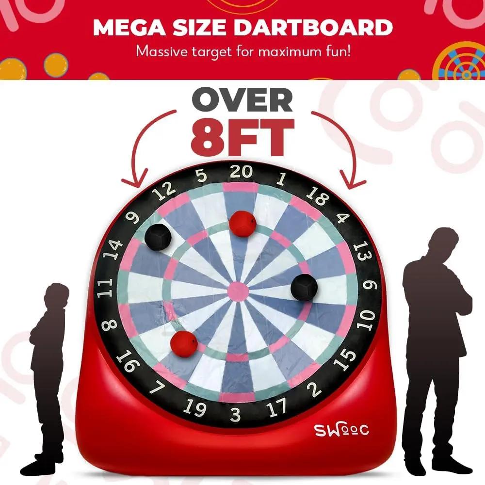 Games - XL Giant Kick Darts (Over 8Ft Tall) with 15+ Games Included - Jumbo Soccer Darts W/Air Pump - Big Inflatable Games - Carnival Games - Giant Outdoor Games & Activities - Giant Yard Games