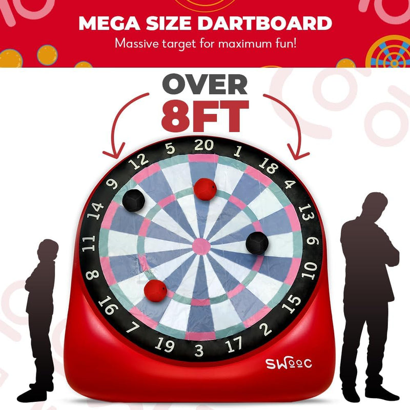 Games - XL Giant Kick Darts (Over 8Ft Tall) with 15+ Games Included - Jumbo Soccer Darts W/Air Pump - Big Inflatable Games - Carnival Games - Giant Outdoor Games & Activities - Giant Yard Games