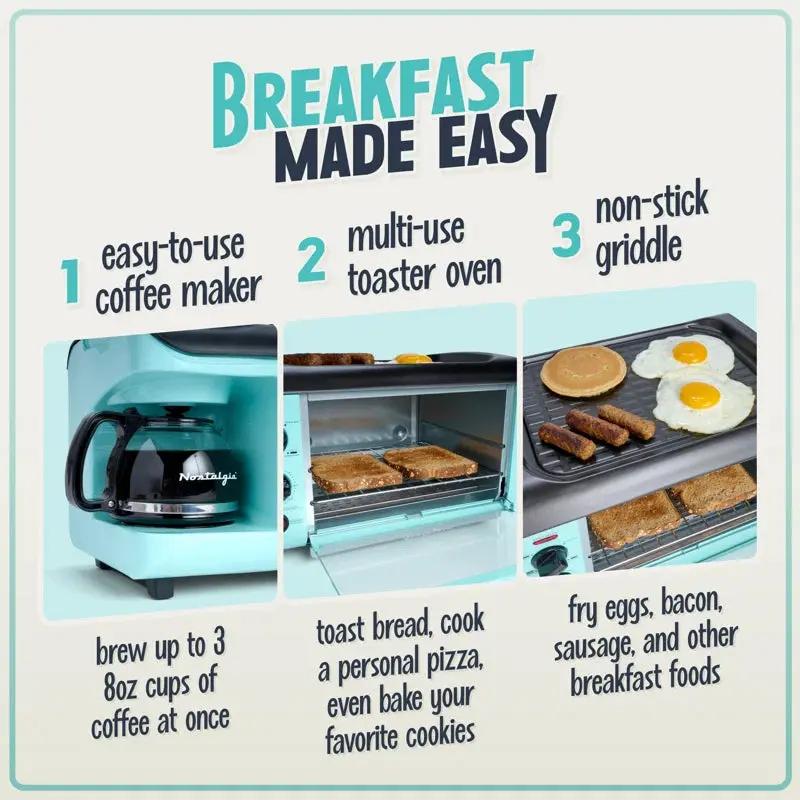 Upgrade your mornings with the Retro 3-In-1 Breakfast Station! ☕🍳🥪 Perfect for the whole family! #BreakfastGoals #RetroVibes