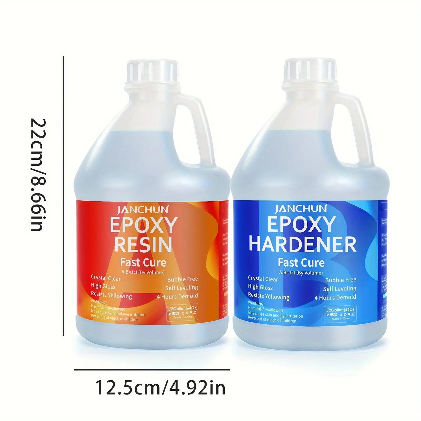 JANCHUN 1 Gallon Super Clear Epoxy Resin Kit No Bubble High Gloss for Art Resin Fast Cure Resin Epoxy for Jewelry Making  River Table Tops DIY Tumblers Molds Art Wood Painting Our3Designs