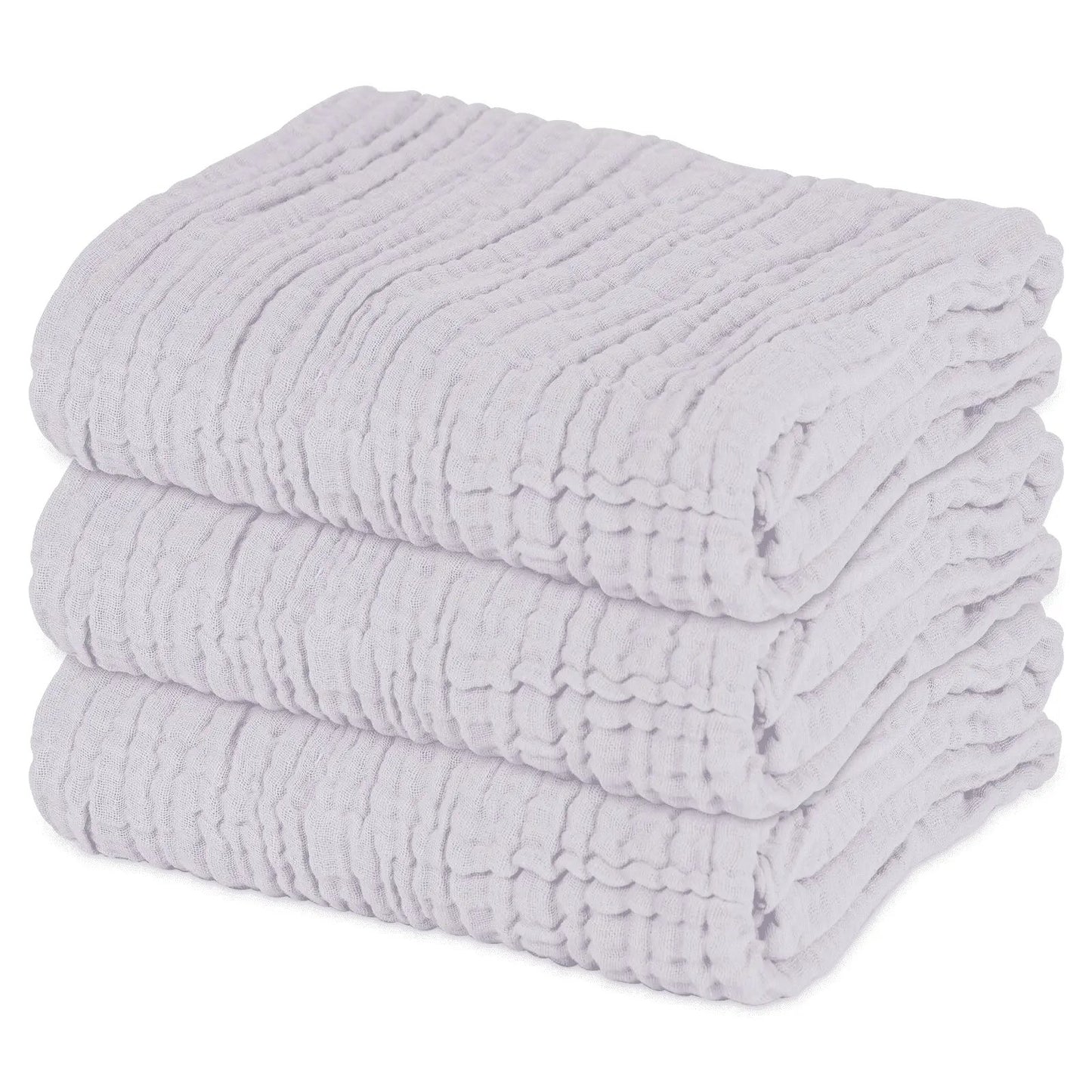 Snuggle Your Little One with Our Soft Muslin Baby Bath Towels - 3 Pack in Cozy Grey! 🛁💖✨