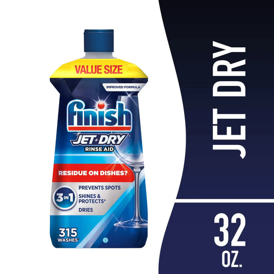 Say goodbye to spots and hello to sparkling dishes with Jet-Dry Rinse Aid! 🌟✨ Perfect for your dishwasher, this 32 oz bottle is your secret weapon for spotless drying! #CleanDishes #JetDry