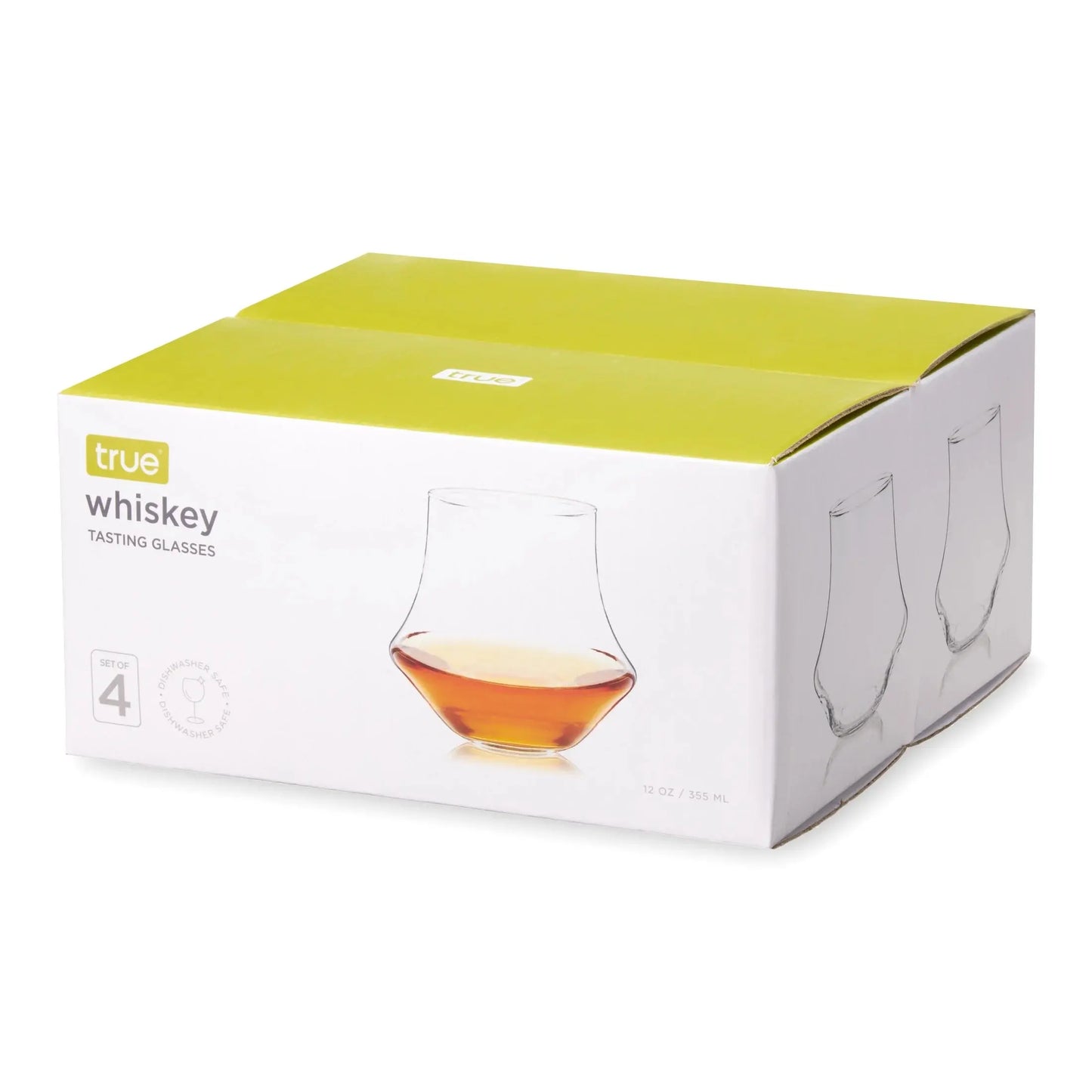 Whiskey Glasses, Drinking Glasses for Bourbon, Scotch, 12 Oz, Set of 4