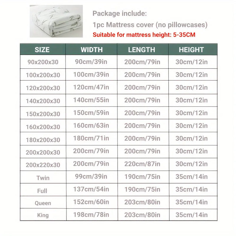 1pc 100% Bamboo Fiber Waterproof Mattress Protector (250gsm), Cooling And Breathable Knitted Mattress Pad Cover, 3D Air Bed Cover For Cozy Sleep Our3Designs