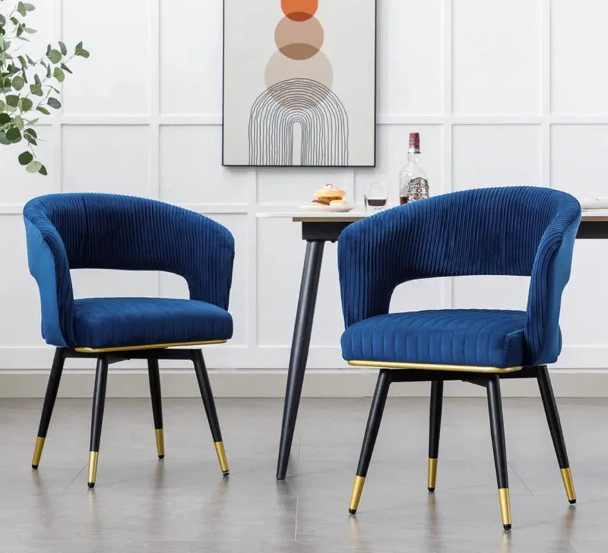 Janalyn Swivel Velvet Dining Chair Upholstered Back Arm Chair