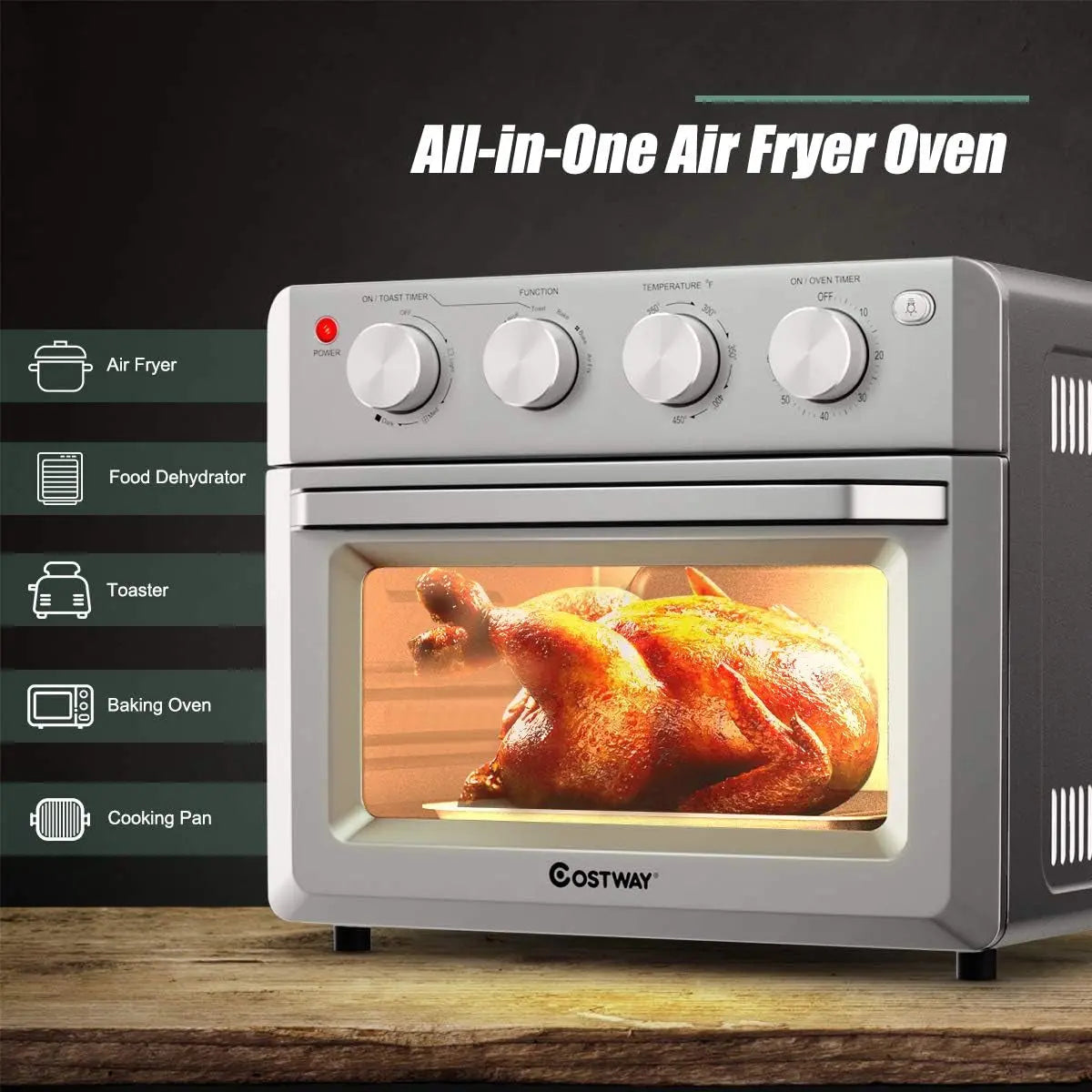 Transform Your Cooking Experience with the 7-in-1 Convection Air Fryer Toaster Oven - Bake, Broil, Toast, Dehydrate & More!