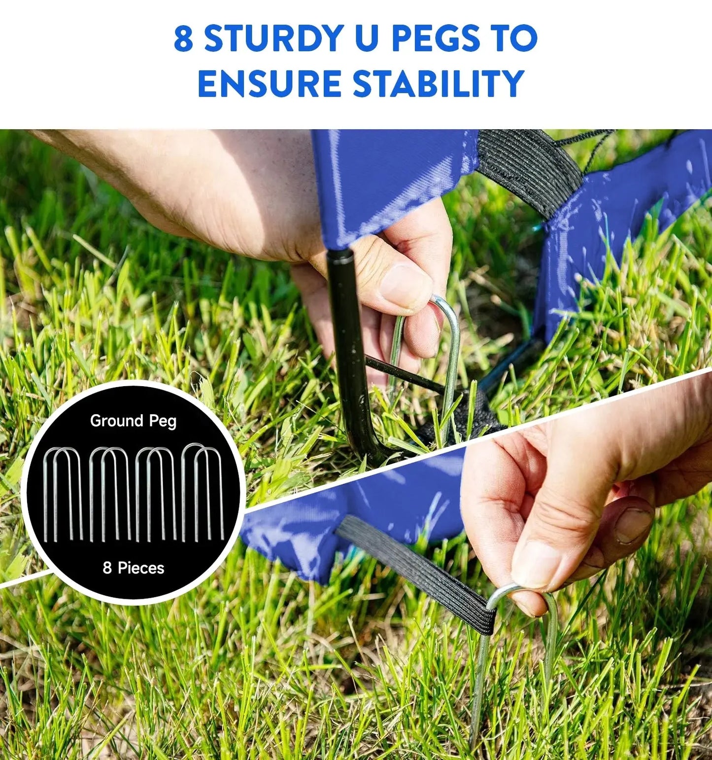 Portable Set of 2 Soccer Goals, 4X3Ft Folding Soccer Net for Backyard Training for Kids and Teens,Blue