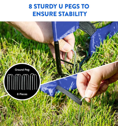 Portable Set of 2 Soccer Goals, 4X3Ft Folding Soccer Net for Backyard Training for Kids and Teens,Blue