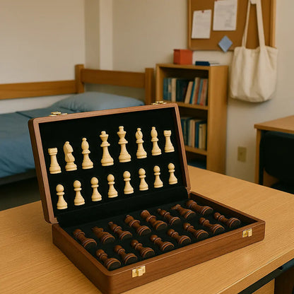 Wooden Chess Set with Storage – Classic Gift for Family Game Night - Our3Designs