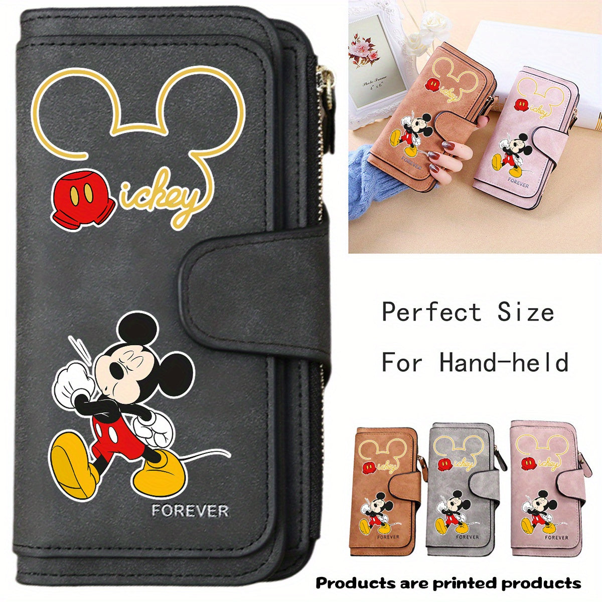 Mickey Mouse Ladies Long Clutch Bag Temu