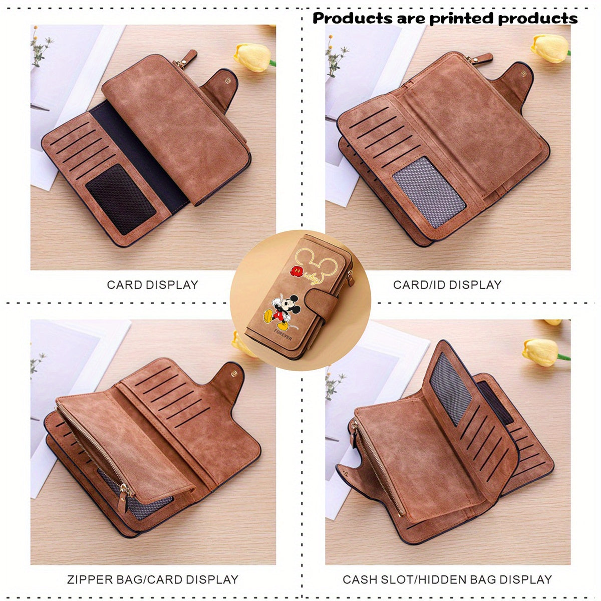 Mickey Mouse Ladies Long Clutch Bag Temu