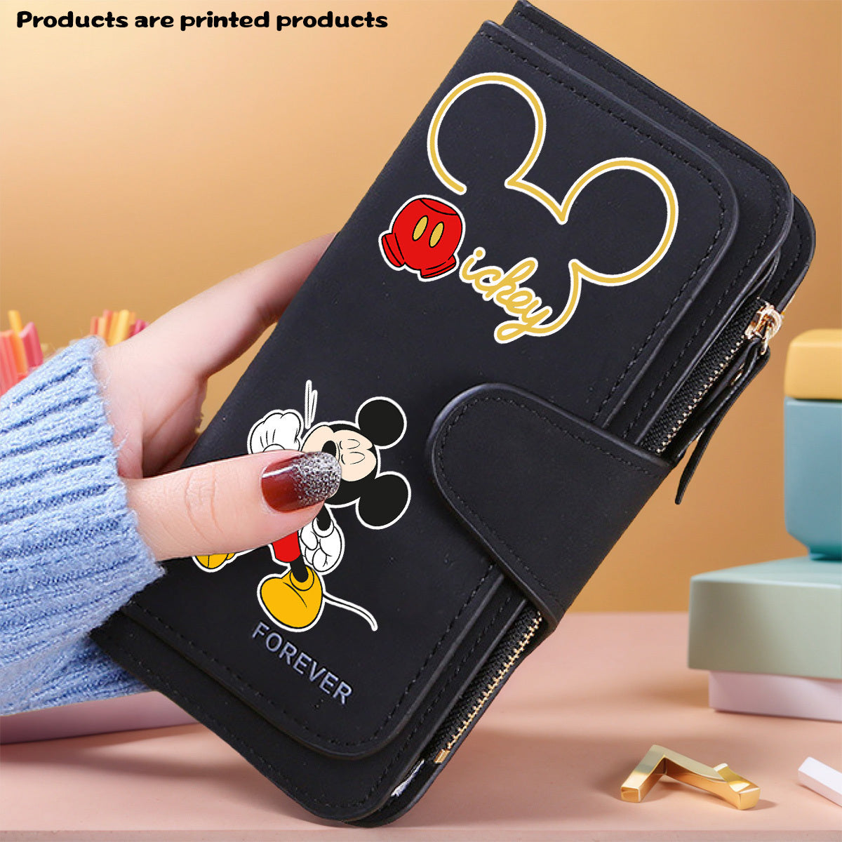 Mickey Mouse Ladies Long Clutch Bag Temu