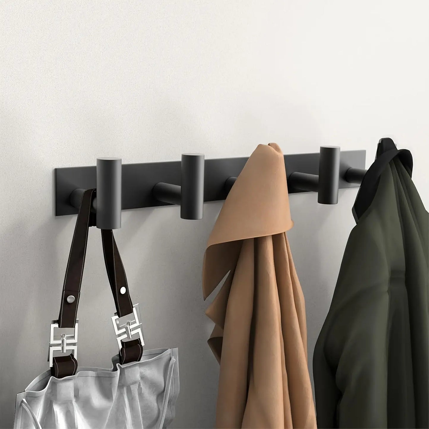 Wall-Mounted Coat Rack with T-Shaped Hooks