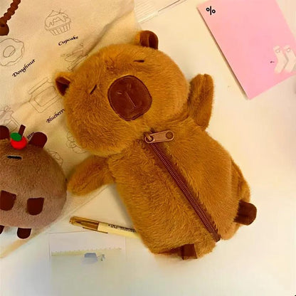 Cute Capybara Plush Multifunctional Case, Zippered Pouch Temu