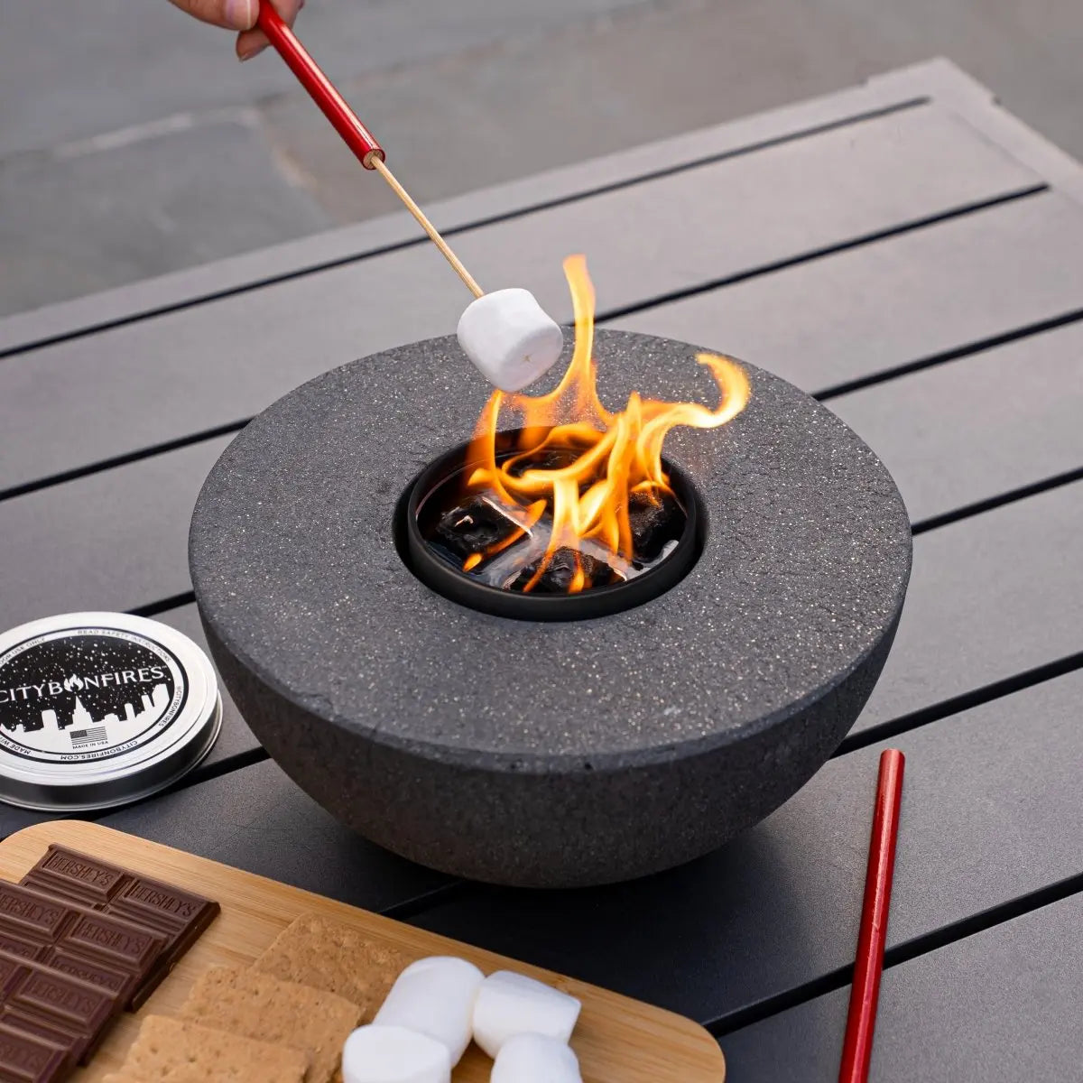Concrete Semi-Round Fire Pit City Bonfires