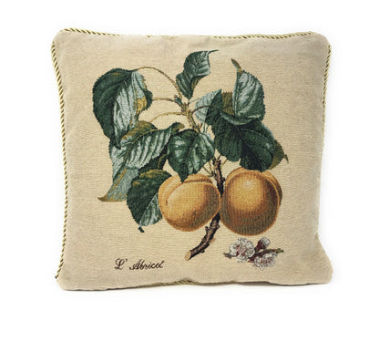 DaDa Bedding Apricot Fruit Elegant Accent Throw Pillow Cushion Cover - 1-Piece - 18" DaDalogy Bedding Collection