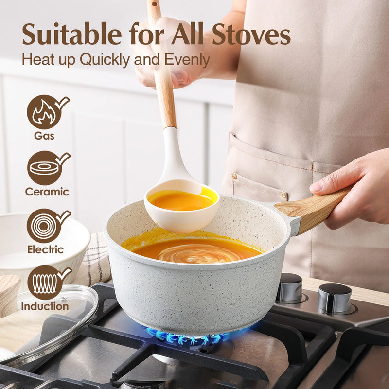 Upgrade Your Kitchen Game with Our 17-Piece Ceramic Nonstick Cookware Set! 🍳✨ Perfect for Healthier Cooking! #KitchenEssentials #HealthyCooking
