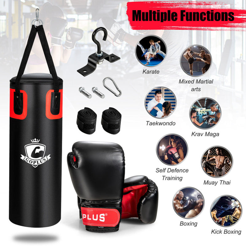 Ultimate 56/63Lbs Filled Punching Bag Set with Premium Boxing Gloves - Perfect for Home Fitness!