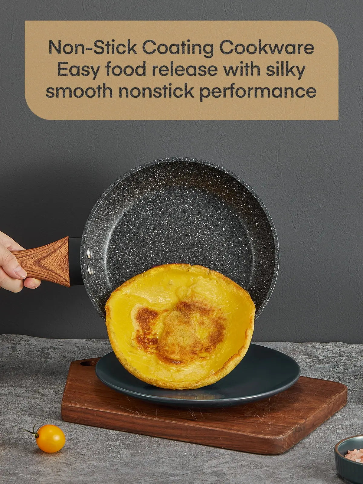 15-Piece Pots and Pans Set Non Stick, Induction Kitchen Cookware Sets, Aluminum, Black