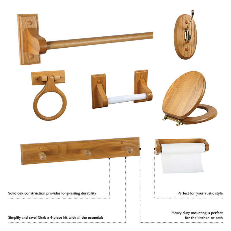 Dalton Rustic Paper Towel Holder for Kitchen, Honey Oak