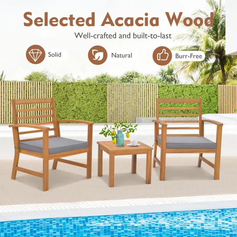 3-Piece Outdoor Lounge Set with Cushions So Soft, You’ll Forget You’re Not on a Cloud!