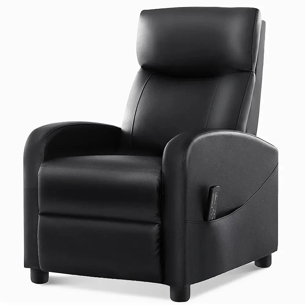 Ultimate Black Massage Recliner with Plush Seat and Soothing Backrest
