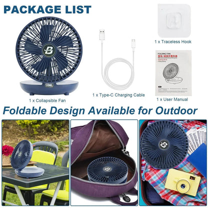 Stay cool anywhere with our Rechargeable 3-Speed Table Fan! 🌬️💙 Perfect for your bedroom, home office, or on-the-go – and it even folds for easy storage! #CoolBreeze #QuietFan #PortableComfort