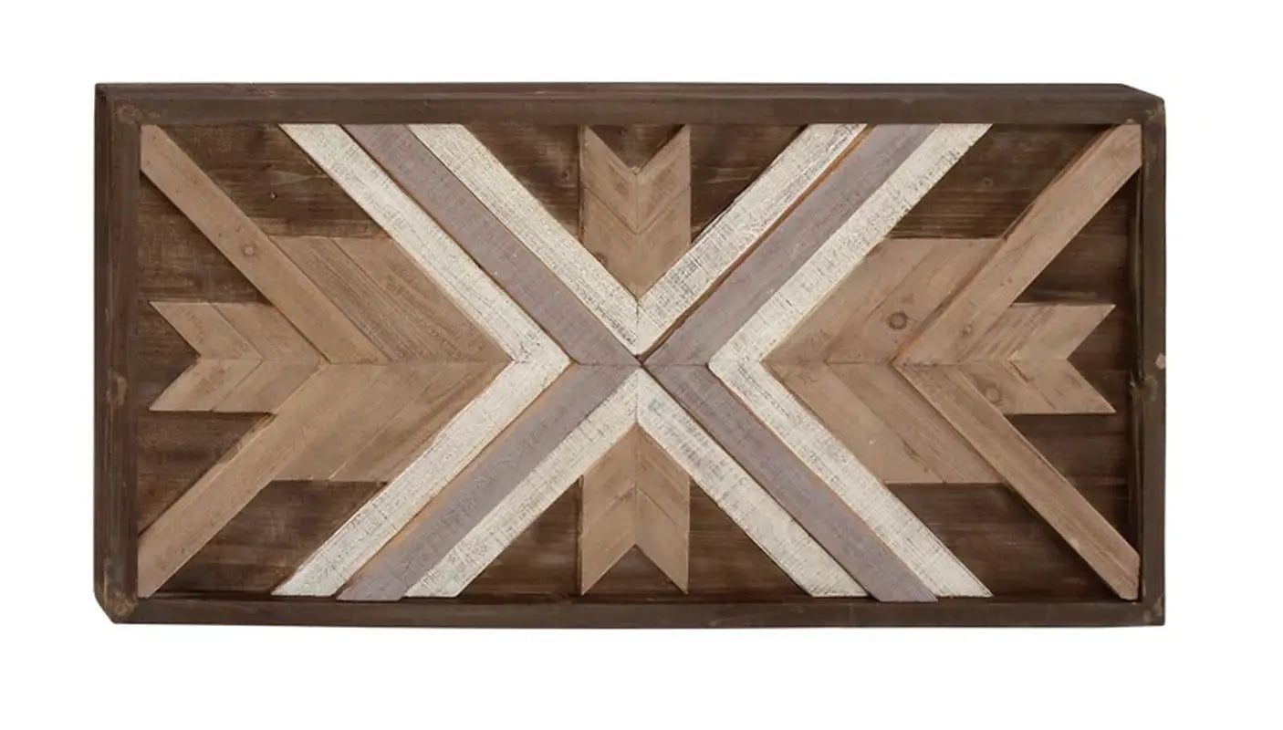 Artisan-Made Southwestern Geometric Wooden Wall Decor for Charming Home Accents