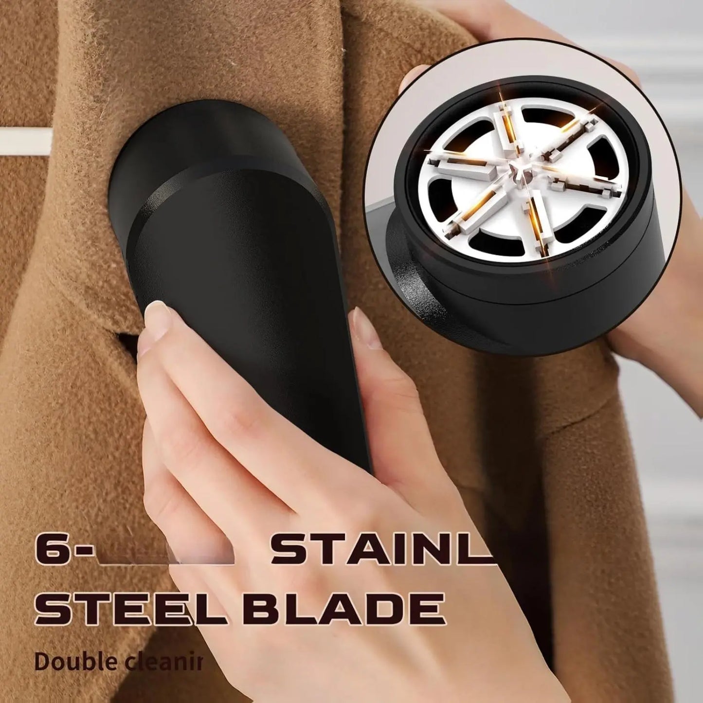 Fabric Shaver, Lint Remover for Clothes, Effectively and Quickly Remove Pills, Sweater Shaver with Stainless Steel Remove Clothes Fuzz, Lint Balls, Pills, Bobbles Black