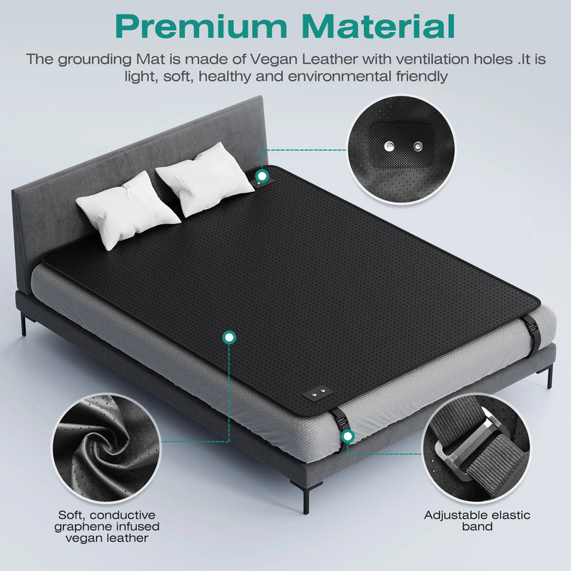 Grounding Mattress ,Universal Grounding Sleep Mat for Bed,Reconnect to the Earth EMF Recovery,Improve Energy,Sleep Assist and Helps with Anxiety with Grounding Kits