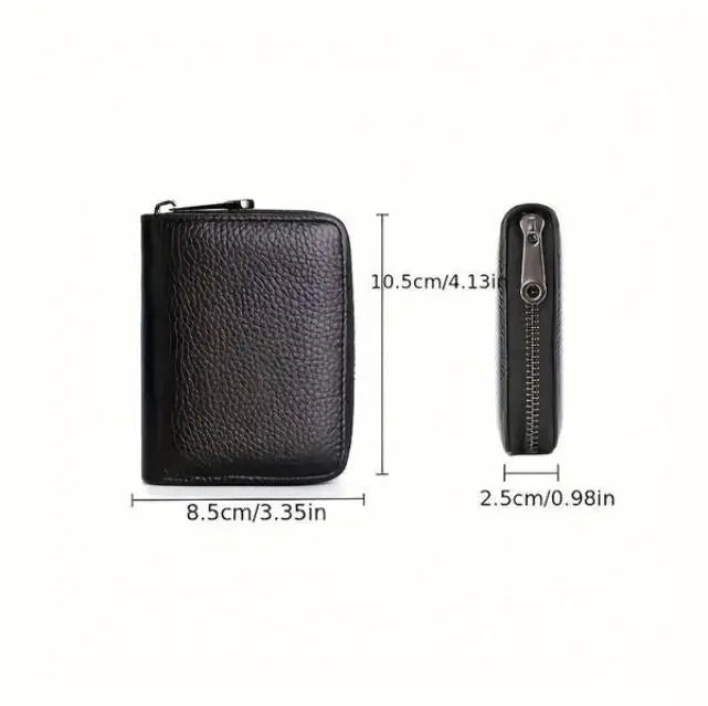 Ultra-Thin RFID Blocking Wallet - Minimalist Design with 20 Card Slots & 2 ID Slots - Secure Zipper Closure - Scratch & Spill-Proof PU Material - Compact & Travel-Friendly for Men & Women
