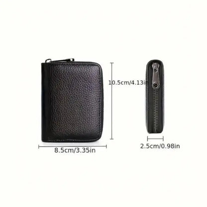 Ultra-Thin RFID Blocking Wallet - Minimalist Design with 20 Card Slots & 2 ID Slots - Secure Zipper Closure - Scratch & Spill-Proof PU Material - Compact & Travel-Friendly for Men & Women
