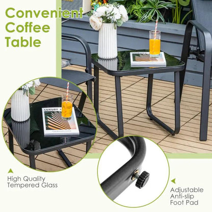 Upgrade Your Outdoor Space with Our Stylish 3-Piece Stackable Bistro Set! 🌿✨ Perfect for Cozy Conversations! 🪑💬