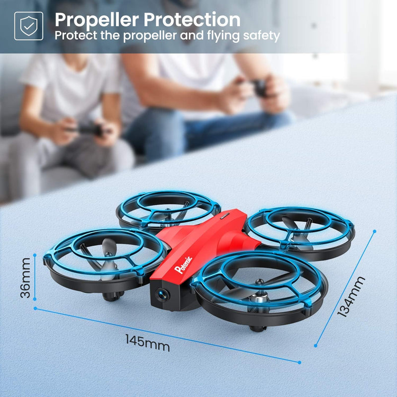 P7 Mini Drones with RC Battle Mode, 720P HD FPV Camera for Kids Beginners, Quadcopter with One-Key Start, Headless Mode, Altitude Hold, 3D Flip, Gesture Control, 3 Speeds, 2 Batteries, Red