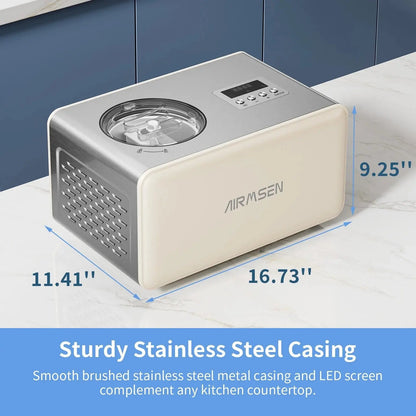 Chill Out with Our 2.1 Qt Electric Ice Cream Maker! 🍦 No Pre-Freezing Needed - Perfect for Gelato, Frozen Yogurt & Sorbet! 🥳✨