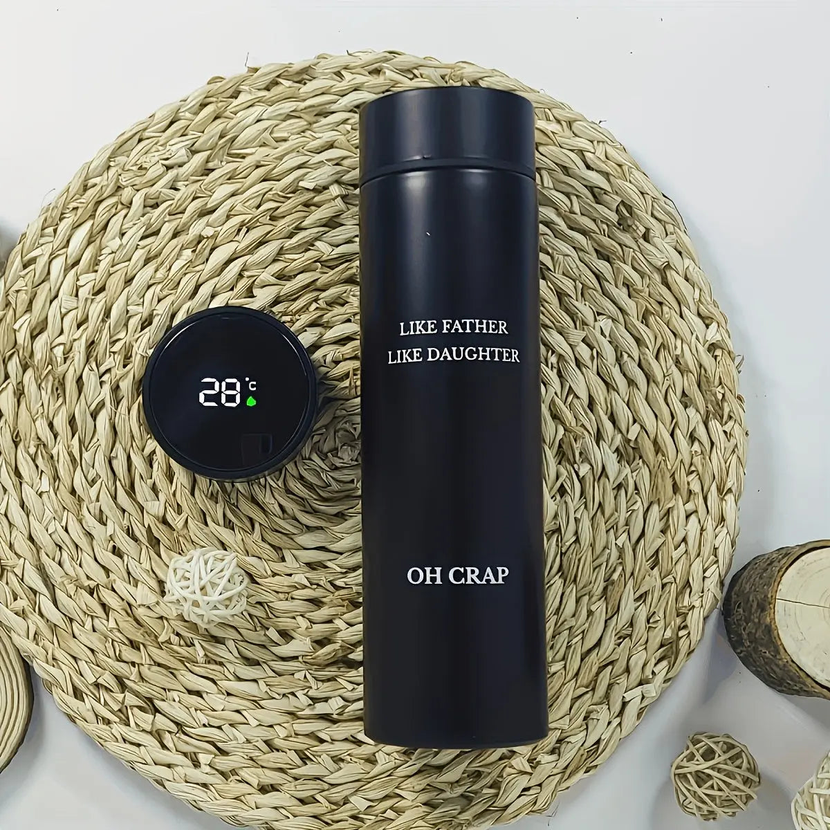 Insulated Smart Bottle w/ Touch Temp Display – Stainless Steel, 8 varietiies Our3Designs
