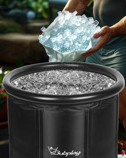 XL Ice Bath Tub for Athletes & Adults - 105 Gallons Ice Tub, Cold Plunge Tub with Cover for Indoor Outdoor, Ice Plunge Tub for Recovery & Cold Water Therapy - Black