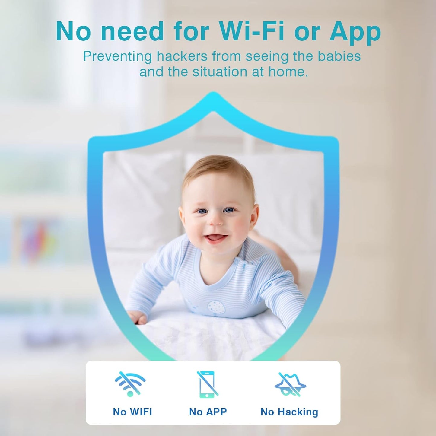 Advanced Baby Monitor with Dual Cameras, 4.3" Split Screen, Two-Way Audio, Cry Detection, Night Vision & Temperature Monitoring