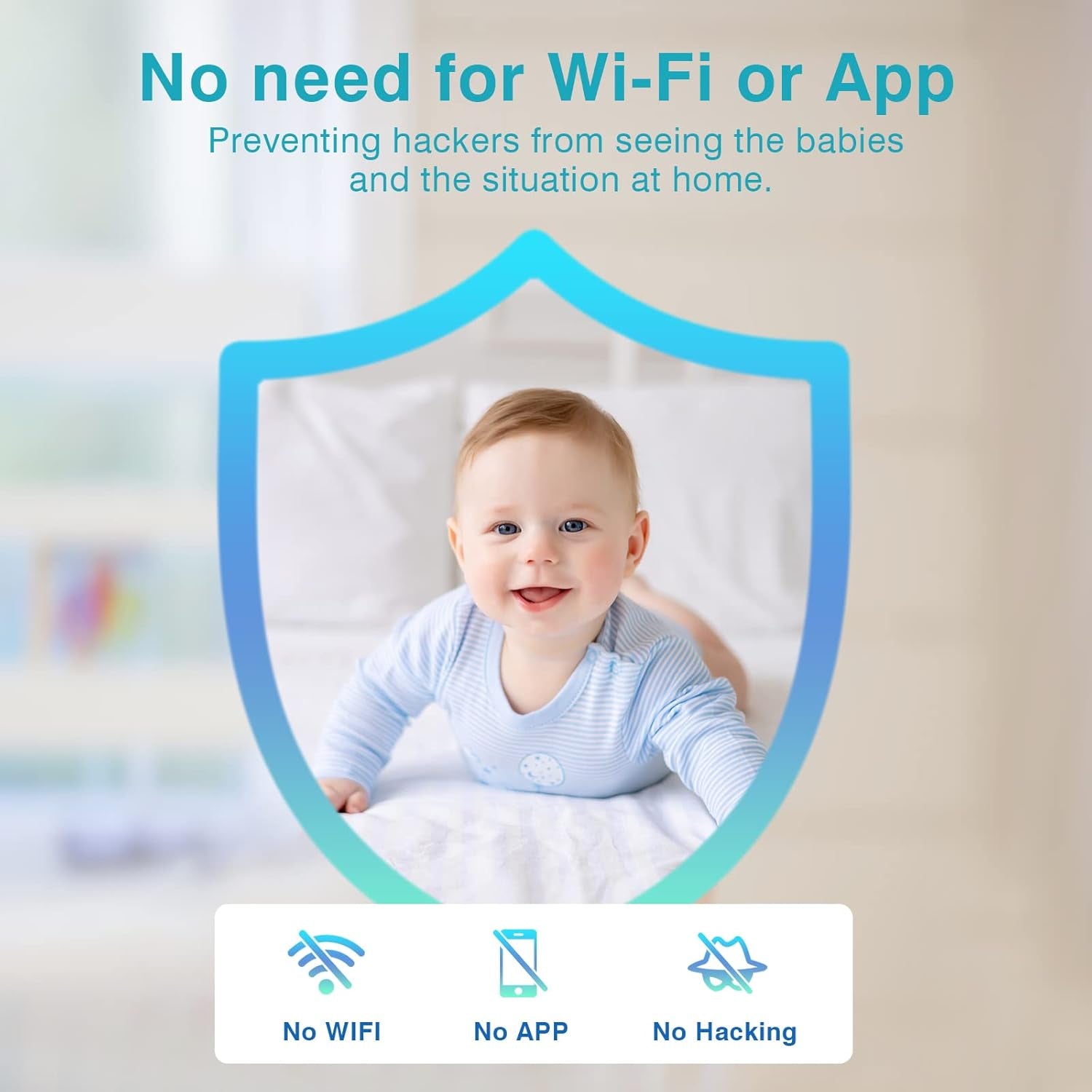 Advanced Baby Monitor with Dual Cameras, 4.3" Split Screen, Two-Way Audio, Cry Detection, Night Vision & Temperature Monitoring