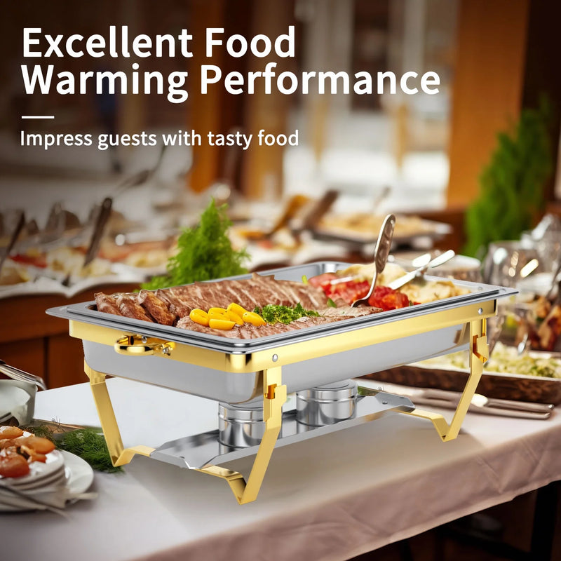 Elevate Your Events with Our 4 Pack 8QT Stainless Steel Chafing Dish Set - Perfect for Buffets, Weddings, and More! ✨🍽️ #PartyEssentials #BuffetStyle
