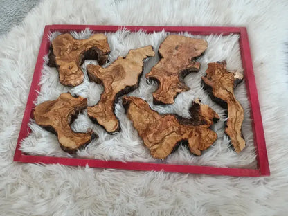 Live Edge Varnished Olive Wood Slabs – Set of 6, 10, or 16 for Epoxy Tables, DIY Crafts & Resin Projects - Our3Designs