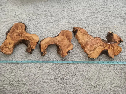 Live Edge Varnished Olive Wood Slabs – Set of 6, 10, or 16 for Epoxy Tables, DIY Crafts & Resin Projects - Our3Designs