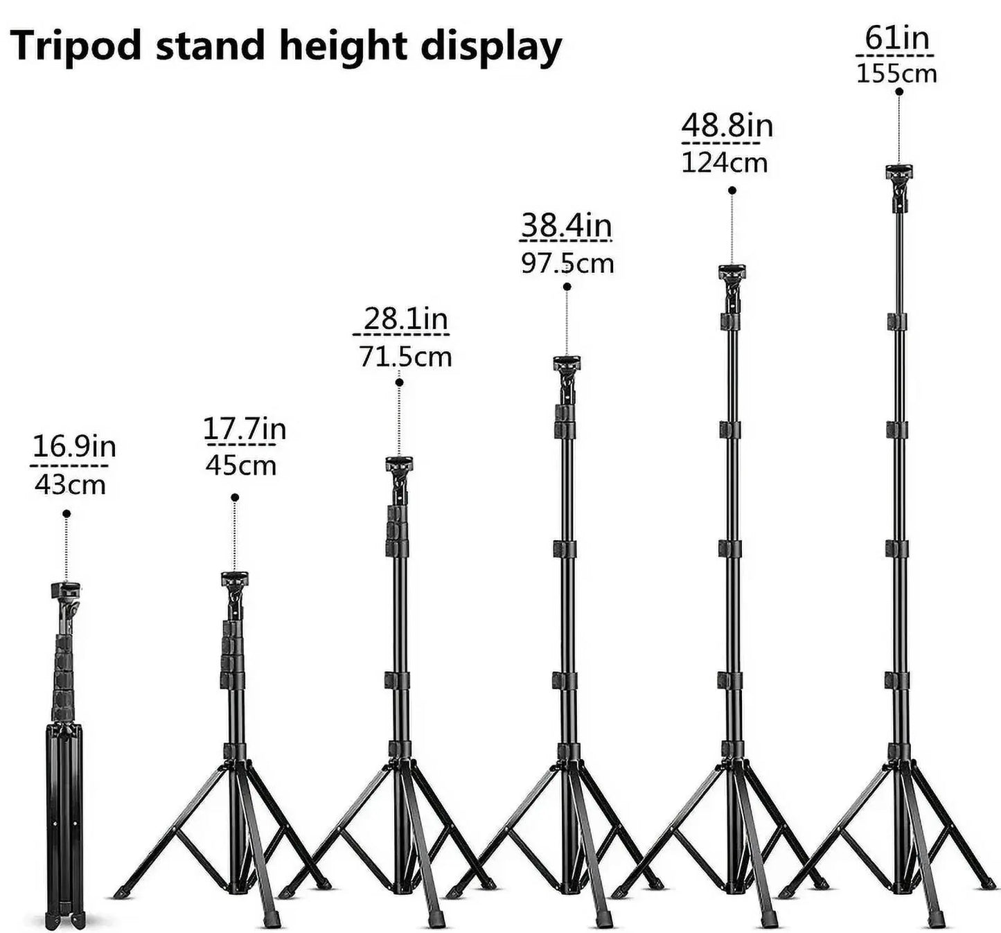 Innotech 62&quot; Phone Tripod &amp; Selfie Stick, Extendable Cell Phone Tripod Stand with Wireless Remote and Phone Holder, Compatible with Iphone Android Phone, Camera