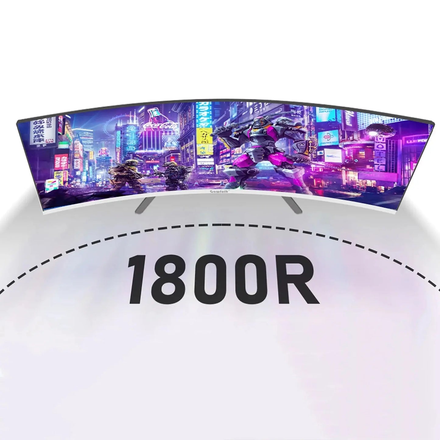 27-Inch Curved Gaming Monitor with 100Hz Refresh Rate and Built-In Speakers - FHD 1080P, Frameless Design in Elegant White