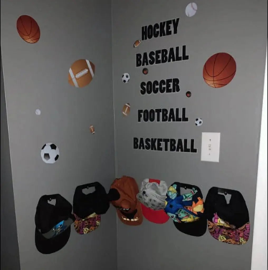 Sports Wall Decals Wall Stickers Soccer Baseball Football Hockey Basketball (28) Decals1"-14"